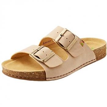 Sandalias Planas Unisex de Piel El Naturalista Balance Beige 45 con Cierre de Hebilla