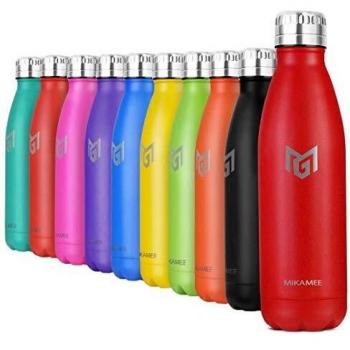 MIKAMEE Botella de Agua Acero Inoxidable 350/500/650/750ml | Aislamiento de Vacío de Doble Pared airBottle | sin bpa Botella termica | Mantiene 24h frías/12h Calientes | para Niños, Deporte, Oficina