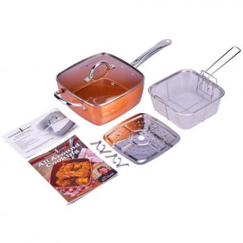 Sarten Copper Chef cuadrada con revestimiento de partículas de cobre