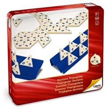 Cayro - Dominó Triangular en Caja de Metal - Juego Tradicional - Juego de Mesa - Desarrollo de Habilidades cognitivas e inteligencias múltiples - Juego de Mesa