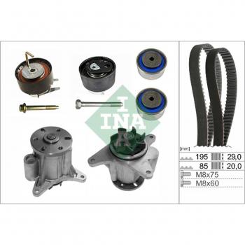 Conjunto de control de válvulas INA 530 0764 31 (correa + rodillo + bomba de fluido)