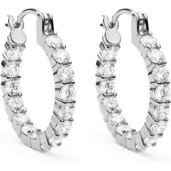 Pendientes aros Seattle en Plata de Ley 925 con baño de rodio