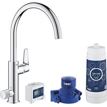 Grohe Blue Pure Baucurve - Grifo de cocina con función de filtrado de agua, caño en C