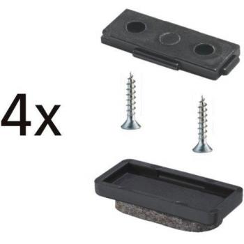 Wagner QuickClick® Deslizadores de Fieltro de Lana para sillas, Juego de 4 para atornillar - Ultrasoft 32 x 15 mm, 4X Base + 8X Tornillo + 4X Inserto Deslizante Intercambiable - Made in DE - 15782800