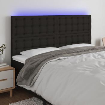 Cabecero LED Tejido Negro 160x5x128 cm