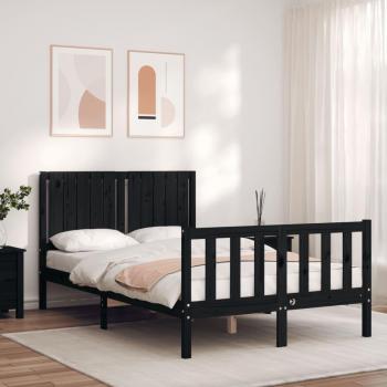 Cabecero de cama negro de 120x200 cm con estructura de madera maciza Vidaxl