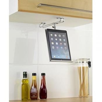 Wenko Support pour tablette pc Ajustable et Livre de recettes, Metal, Plateado, 17 x 3,5 x 28 cm