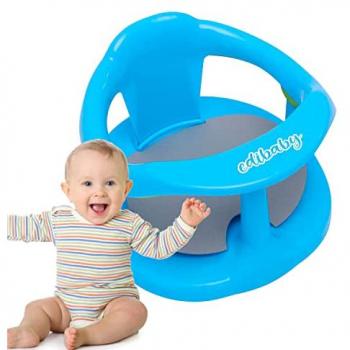 Silla de Baño Ajustable para Bebé Edibaby con Reposabrazos, Respaldo Alto y 4 Ventosas Antideslizantes, Soporta hasta 30kg (Azul)