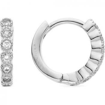 Pendientes Luxenter Africa Basic de metal bañado en rodio
