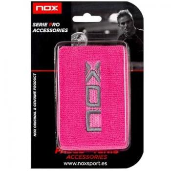 Muñequera Deportiva Nox Rosa Blanco Mezclado con diseño ergonómico, material transpirable, ajuste ajustable y paquete de 2 unidades