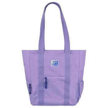 Oxford B-Trendy Tote Bag RPET Lavanda con Bandolera Ajustable y Extraíble, Bolsillo Frontal y Laterales, Compartimento para Portátil/Tablet, Cierre de Cremallera