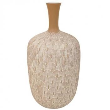 Jarrón de Poliresina Blanco 21.5x21.5x41 cm - Pieza Decorativa Impresionante