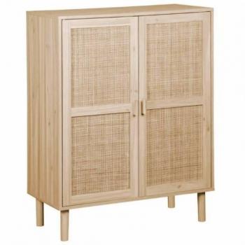 Mueble Auxiliar Pequeño Décor de Pino y Ratán 80x100x40 Cm