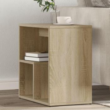Mesa auxiliar Sonoma de 2 piezas, dimensiones 50x30x50 cm, fabricada en madera multicapa y madera de ingeniería en color roble marrón