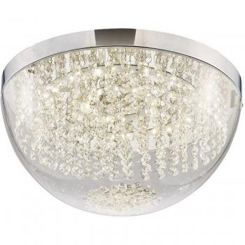 Luz de techo empotrada grande Harper 21W 1600lm LED 4000K cromo pulido y cristal