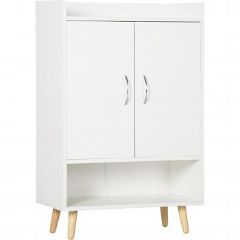 Zapatero de 2 Puertas Moderno Armario Auxiliar para 12 Pares de Zapatos con 4 Estantes - Blanco