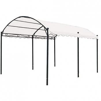 Gazebo Carport de Jardín 3x4 m con Techo de Poliéster Blanco