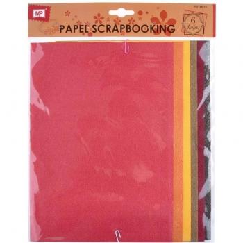 MP PD126-18 - Pack de 6 hojas papel con textura scrapbooking, 20 x 42