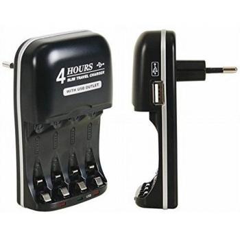 Cargador Rápido para Baterías NiMH con Salida USB y Control Microprocesador