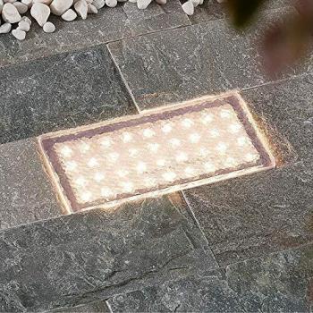 Foco empotrado LED Prios Ewgenie, moderno, 20 x 10 cm, transparente, hecho de plástico, apto para exterior y jardín
