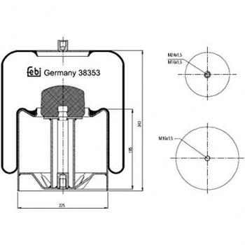 Fuelle de suspensión neumática Air Spring 38353 de FEBI BILSTEIN