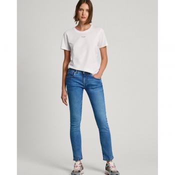 Vaquero recto de mujer slim de tiro bajo Pepe Jeans en tejido elástico