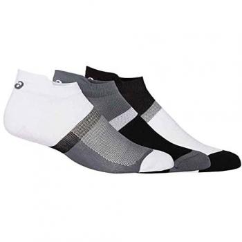 Calcetines ASICS Color Block Tobillo 3 Pares Gris, Blanco y Negro