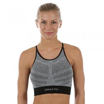 Craft Mujer Comfort Low Impact Bra BL Melange BH, Black Jaspeado, XS