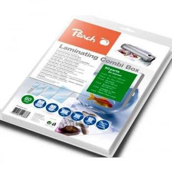 Kit de inicio de laminado Peach, 50 láminas, 80 micras, varias tamaños, brillo, compatible con todas las máquinas de laminado