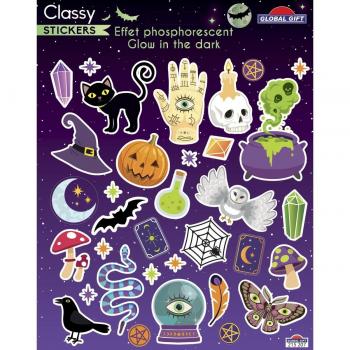 Pegatinas Classy Halloween brillo en la oscuridad Global Gift verde