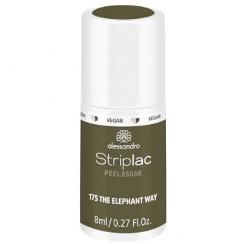 Alessandro Striplac Peel Or Soak - Laca de uñas LED en color oliva, 8 ml, Vegan N.º 175 El camino del elefante