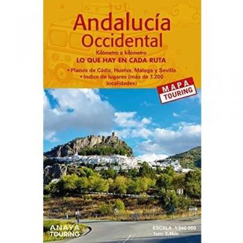 Mapa de carreteras de Andalucía occidental (desplegable), escala 1:340.000 (Mapa Touring