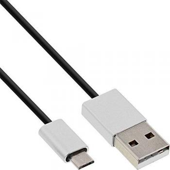 Cable USB 2.0 de 5 m con conectores USB A y Micro-USB B, Negro