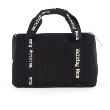 Mini Bag Walking Mum Eco Mum Black - Bolsa de mano, color negro, diseño ecológico, tamaño compacto ideal para paseos, materiales resistentes y duraderos, múltiples compartimentos para organización