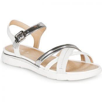 Sandalias de Mujer y Niña GEOX D SANDAL HIVER en color Plata y Blanco