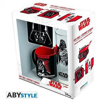 Set regalo Darth Vader. Star Wars. Taza, vaso y posavasos