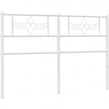 Cabecero de metal blanco 140 cm con patas metálicas, cabecero alto para cama, soporte de espalda de cama para dormitorio