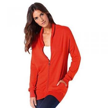 VENCA Chaqueta Larga con Cremallera y Bolsillos Mujer - 001492,Naranja,XL