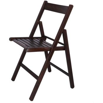 Silla Plegable Bas en Madera de Haya Acabado Wengue 43x47x79 cm