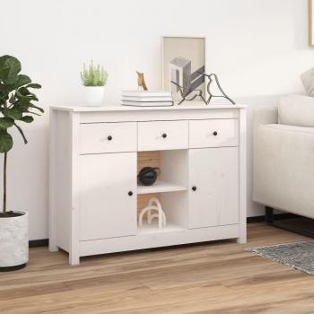 Aparador de madera maciza de pino 100x35x74,5 cm - Mueble de Almacenaje de Salón, Buffet para salón Moderno, Armario Auxiliar, Armario de Almacenamiento en color blanco