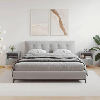 Mesita de noche 2 uds madera ingeniería gris hormigón 40x35x47,5cm