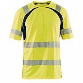 Blaklader High-Visibility UV Protection Anti-Odour T-Shirt - Yellow/Navy, XS