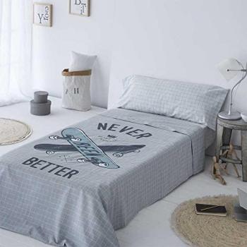 Juego de Sábanas Infantil/Juvenil Skate Multicolor 50% Algodón 50% Poliéster para Cama de 105 x 190/200 cm