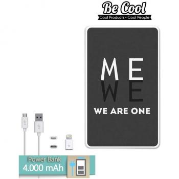 Becool® - Batería Externa Power Bank 4000 mah + Gratis 1 cable USB-MicroUsb