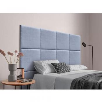 Cabecero de Terciopelo Liso Alta Gama Moderno Acolchado 135x50 (120/135/140) Beige