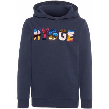 NAME IT Hygge - Sudadera con Capucha para niña Dunkelblau/Dark Sapphire 116 cm/6 Años