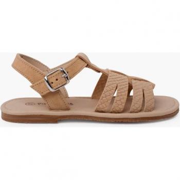 Sandalias Gladiador de Piel Grabada para Niña