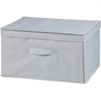 H & L Russel - Caja plegable de almacenamiento, con diseño en relieve, tamaño mediano, 45 x 35 x 25 cm, color blanco