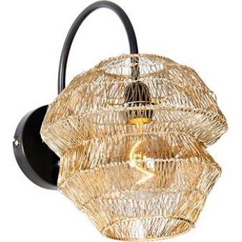 Aplique Oriental Dorado de Acero Redondo para LED - Vadi, 1x40W