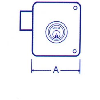 CERRADURA SOBREP PINT IZDA 100 I 2524P MCM Cerradura Sobreponer 2524p-100-izqda pintada cilindro perfil